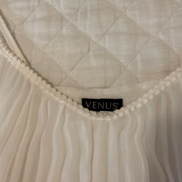 NWOT Venus White Pleated Braided Spaghetti Strap Blouse Size M - Picture 11 of 16